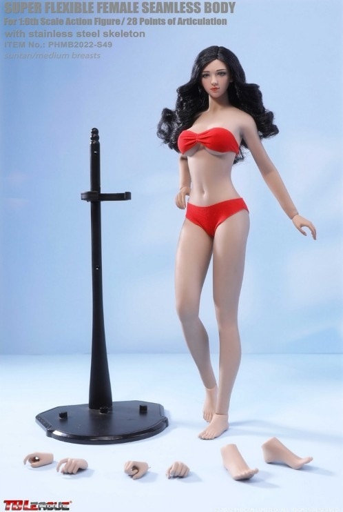 新品未開封ヘッド付き　TBLeague 1/6 鉄骨シームレス超可動女素体 Suntan肌 Mバスト アクションフィギュアPHMB2022-S49
