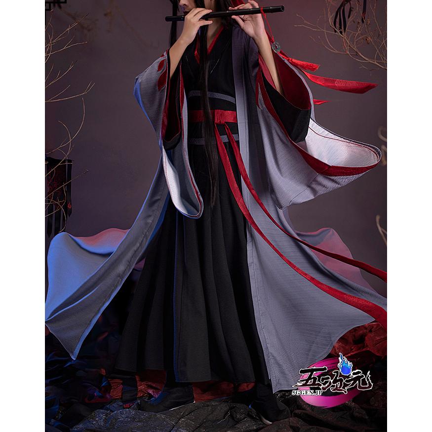 [工場直売　品質保証] 【大人気N0.1】　魔道祖師　公式衣装　コスプレ　魏無羨　夷陵老祖ver　ins大人気 ウィッグ 靴　笛　髙!品!質