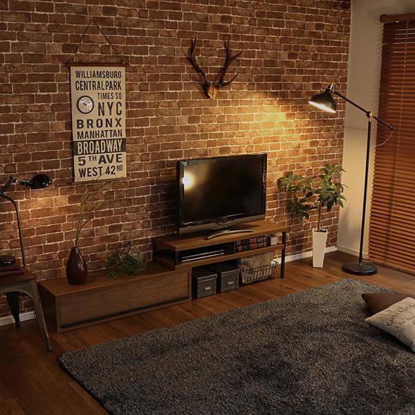テレビ台 完成品 テレビボード ローボード TV台 テレビ置き 40インチ対応 変形 コーナー 伸縮 レトロ ビンテージ風 カフェ風 おしゃれ 西海岸 インテリア