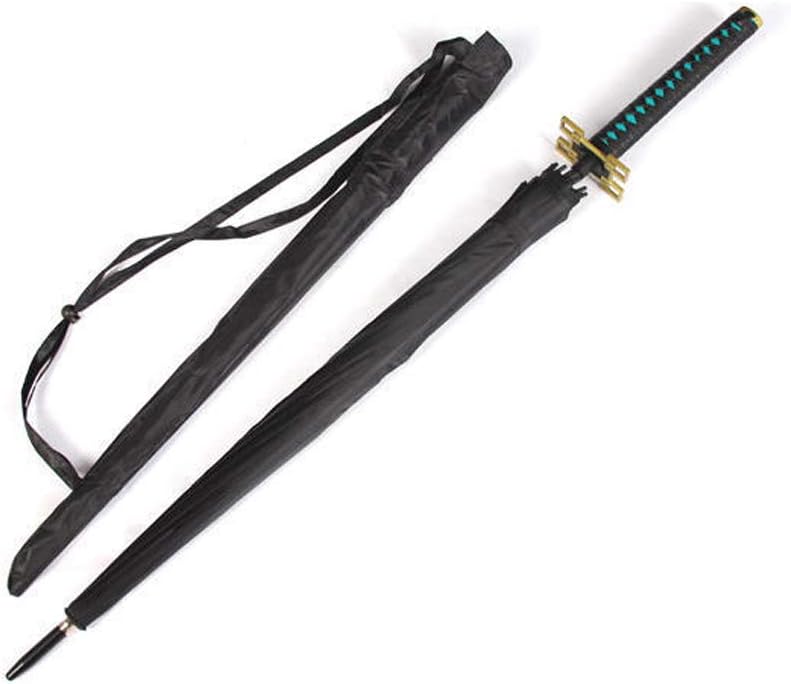 DIROLVON 鬼滅の刃 周辺 傘 16本骨 刀柄傘 長傘 耐風撥水 梅雨対策 晴雨兼用 日傘 男女通用 出張 旅行 通勤 大きい グッズ プレゼント 人気 (時透無一郎)