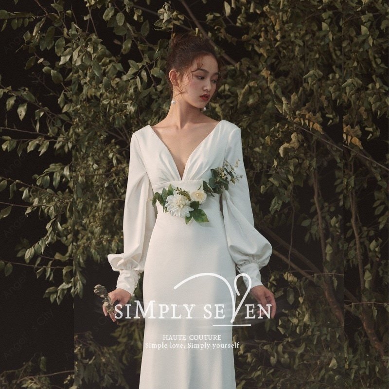2024新作 パーティードレス 高級感 気質 ワンピース 花嫁ロングドレス 結婚式ワンピース 結婚式 ドレス ウェディングドレス 白 ロングドレス 韓国ファッション82-61