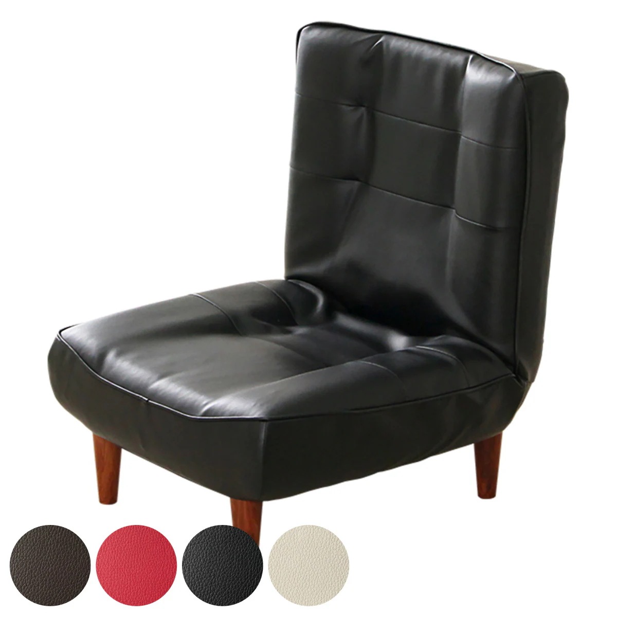 ソファ 1人掛け 幅65cm ハイバックソファー PVC生地 ハイバック リクライニング リクライニングチェア 椅子 チェア ローソファ ロータイプ ポケットコイル レザー調 日本製 完成品