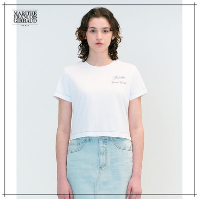 【MARITHÉ FRANÇOIS GIRBAUD】 W ROLLING LOGO CROP TEE white 正規品