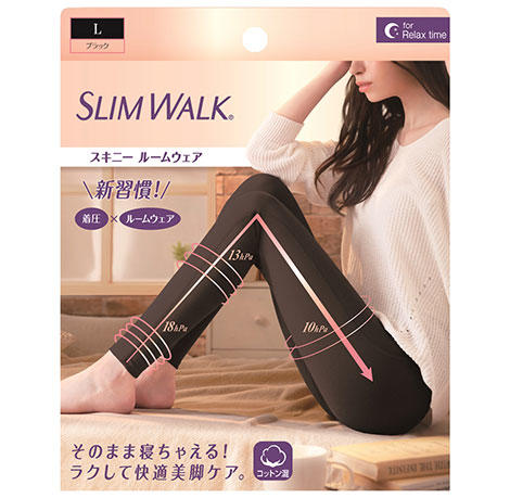 slimwalk スキニールームウェア ブラック Lサイズ スパッツ レギンス 2セット