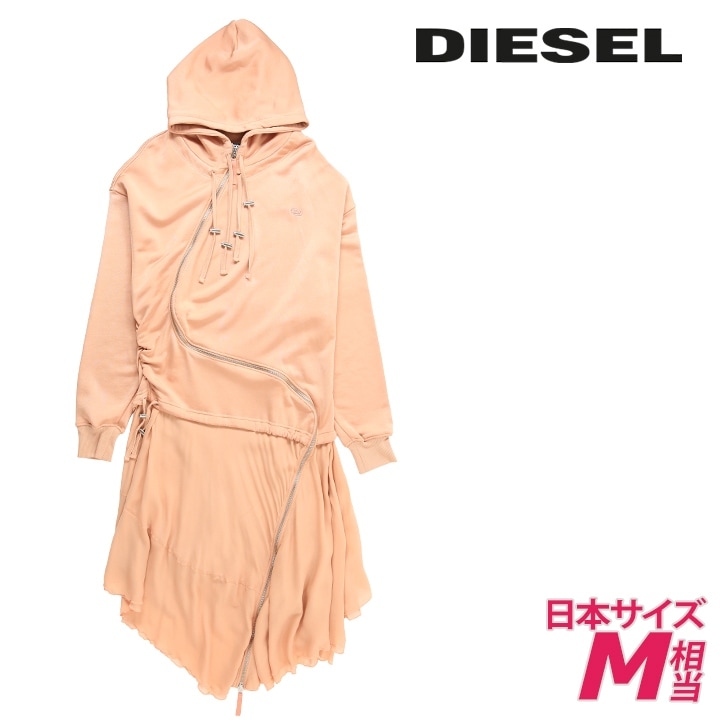 スウェットワンピース レディース D-ABANAZIP アシンメトリー 異素材ミックス die-l-t-g4-2h6
