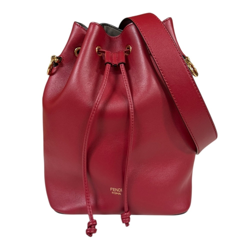 フェンディ モントレゾール ショルダーバッグ レザー 8BT298 レッド FENDI 中古 美品