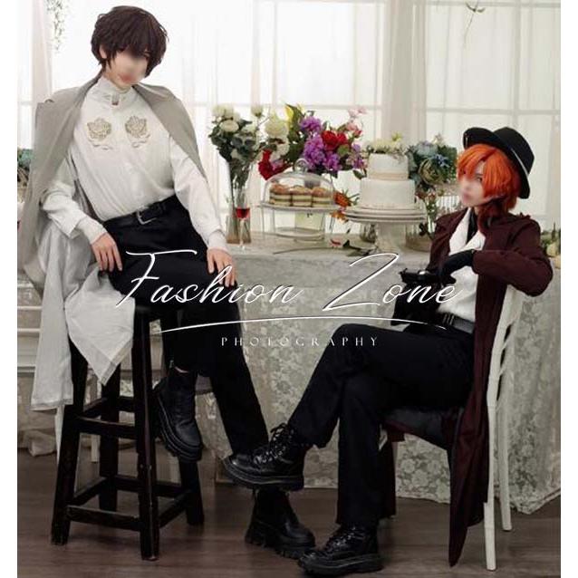 文豪ストレイドッグス 風 太宰治中原中也 10周 コスプレ衣装 ウィッグ 靴 cosplay ハロウィン 演出服 変装