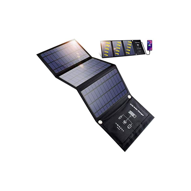 25％高変換効率ソーラーチャージャー 21W ソーラーパネル 3枚搭載 太陽光発電 防災 非常用防水