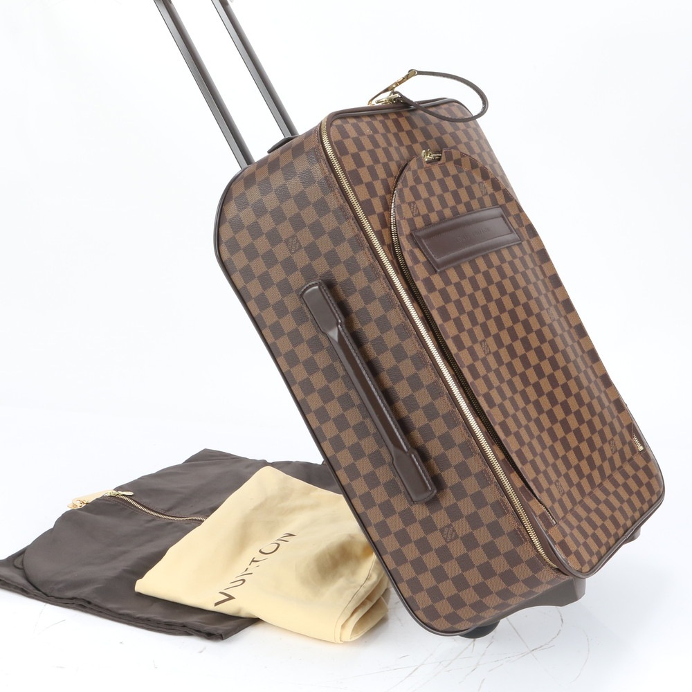 極美品 ダミエ ペガス55 N23294 レザー×コーティングキャンバス スーツケース キャリーケース バッグ 出張 旅行 トランク メンズ EEE CQ7-6 中古
