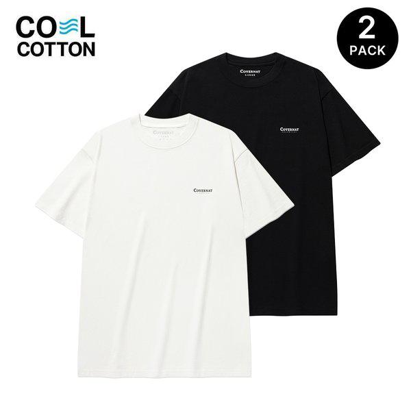 クールコットン2-PACK Tシャツ ブラック+ホワイト CO2502STE1BK