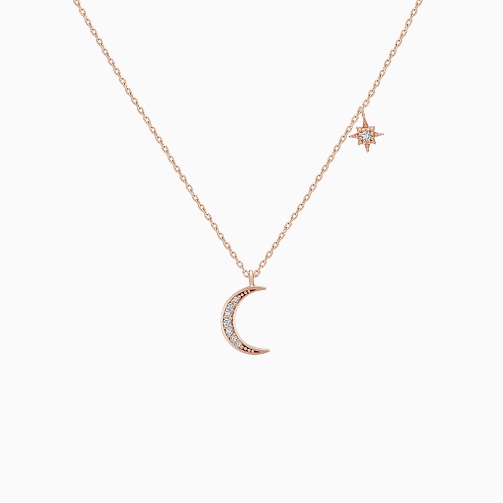 14K 18K ウィッシュムーン&ステラネックレスS