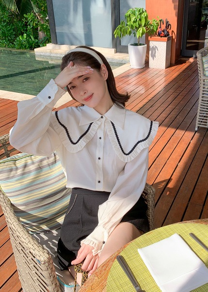 LIERKISS テンセルパレス風ダブルカラーシャツ