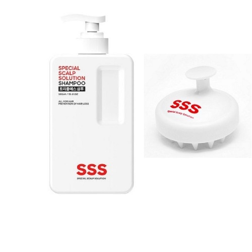 頭皮 シャンプーマッサージ ブラシ 1本 + 知性ジール性 弱酸性 脱毛緩和シャンプー 580ml