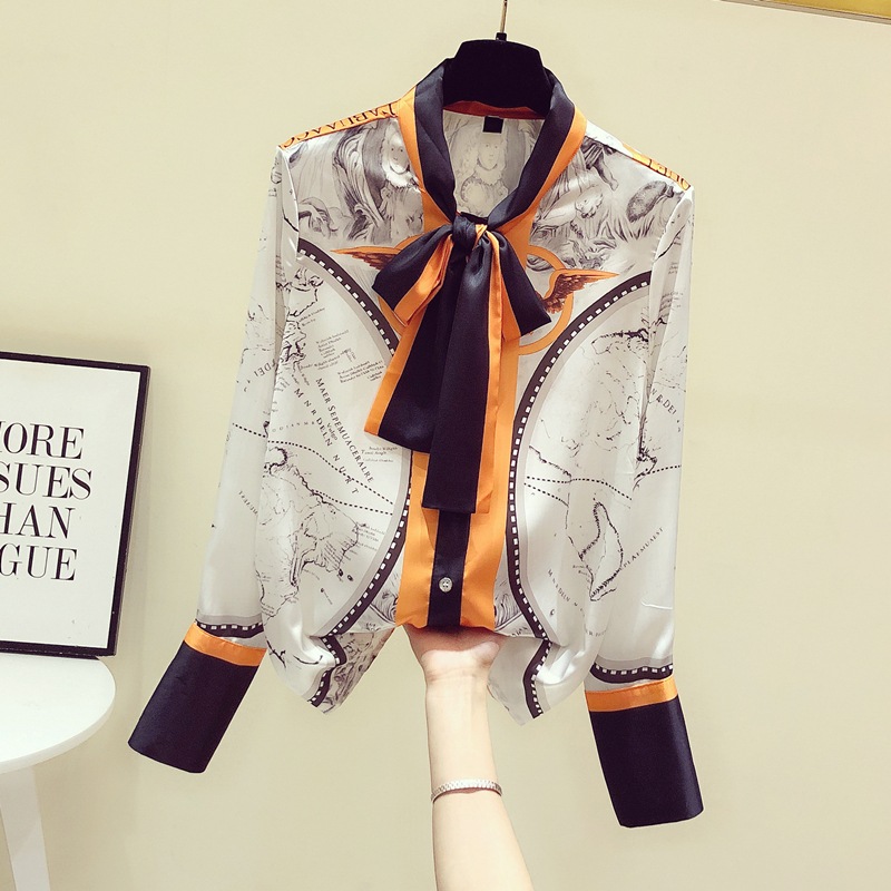 トップス シャツ ブラウス ショート ショート丈 袖あり 長袖 ストレート シフォン リボン 綿 大人可愛い きれいめ 大人 上品 おしゃれ お洒落 レトロ 大人女子 こなれ感 ラフ 主役級 存在感