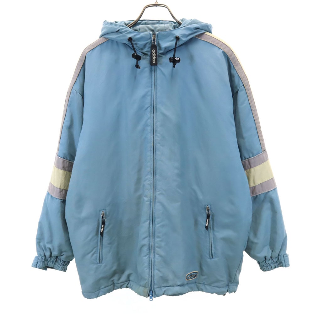 80s オールド デサント製 トレフォイルロゴ ナイロンジャケット M ライトブルー 裏ボア フーディー メンズ 6,287円