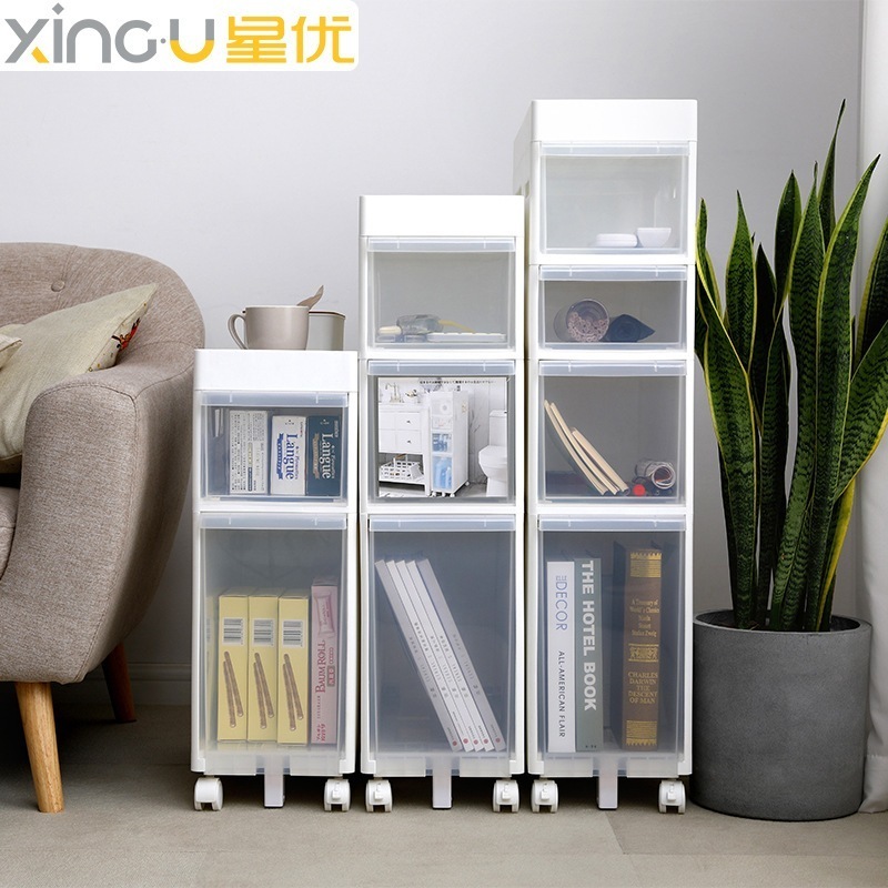 バスルーム収納キャビネット プラスチック引き出し 多層トイレタリー収納キャビネット 家庭用バスルームスリット収納キャビネット