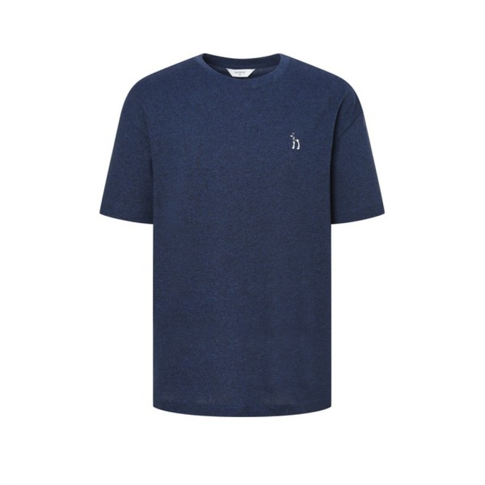 [ヘッジス] 24SS ネイビーメランジコットンショートスリーブ T シャツ WHTS4B130N3