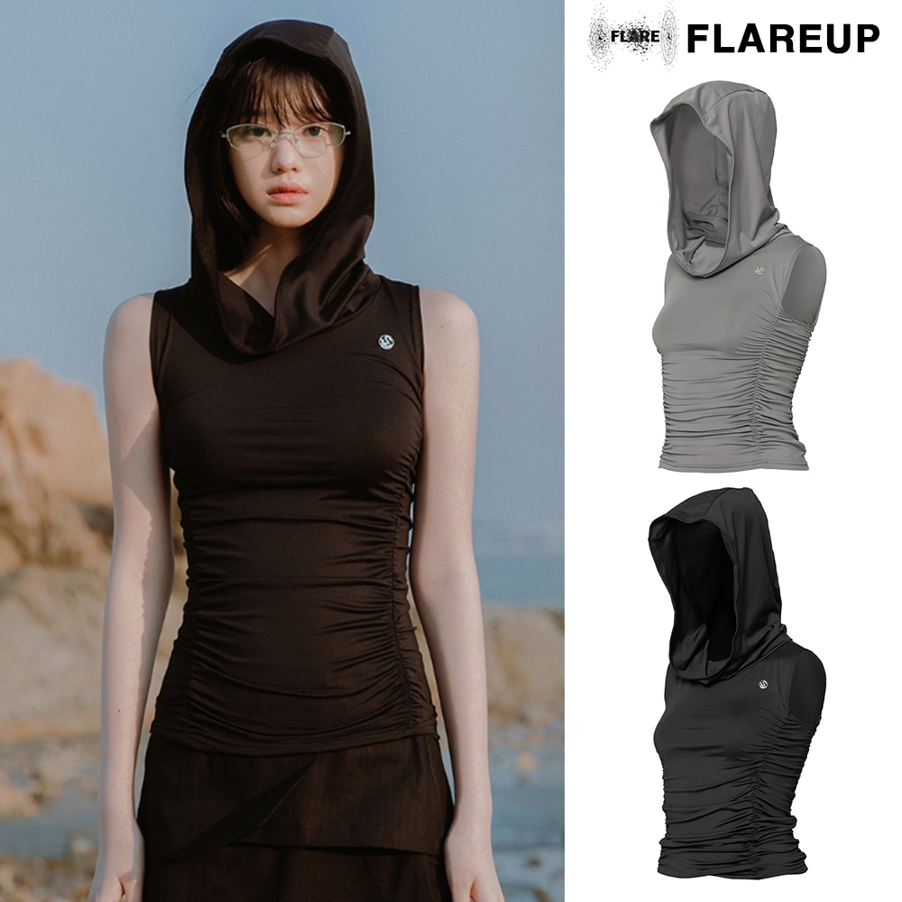 FLAREUP】Hooded High Neck Sleeveless タンクトップ