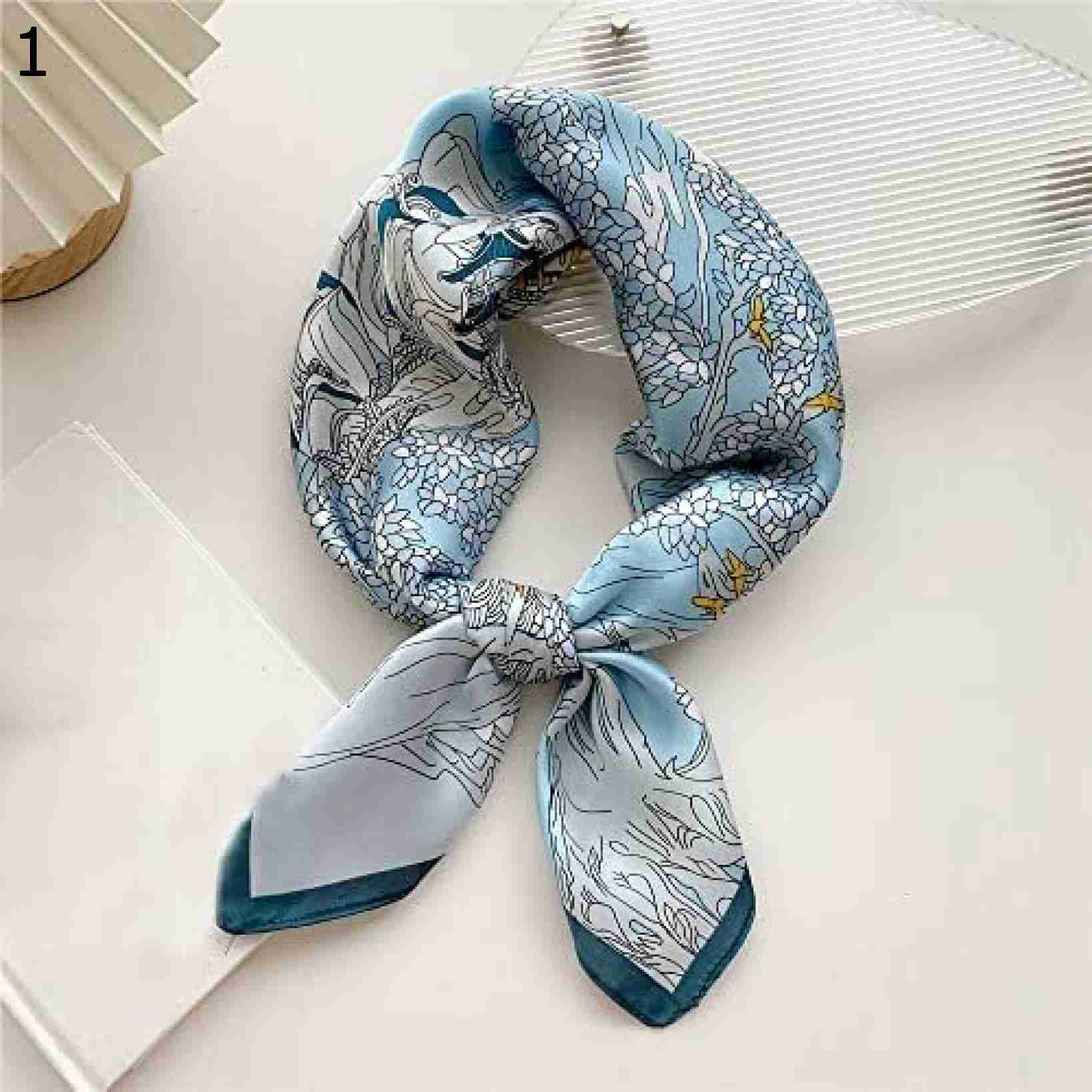 【20%OFFクーポン～】スクエアスカーフ70×70cmヘッドバンドラップヒジャーブ女性ヘアバンドリストヘッドカチ女性サテンショール スカーフ (Color : Green Size : 70x7