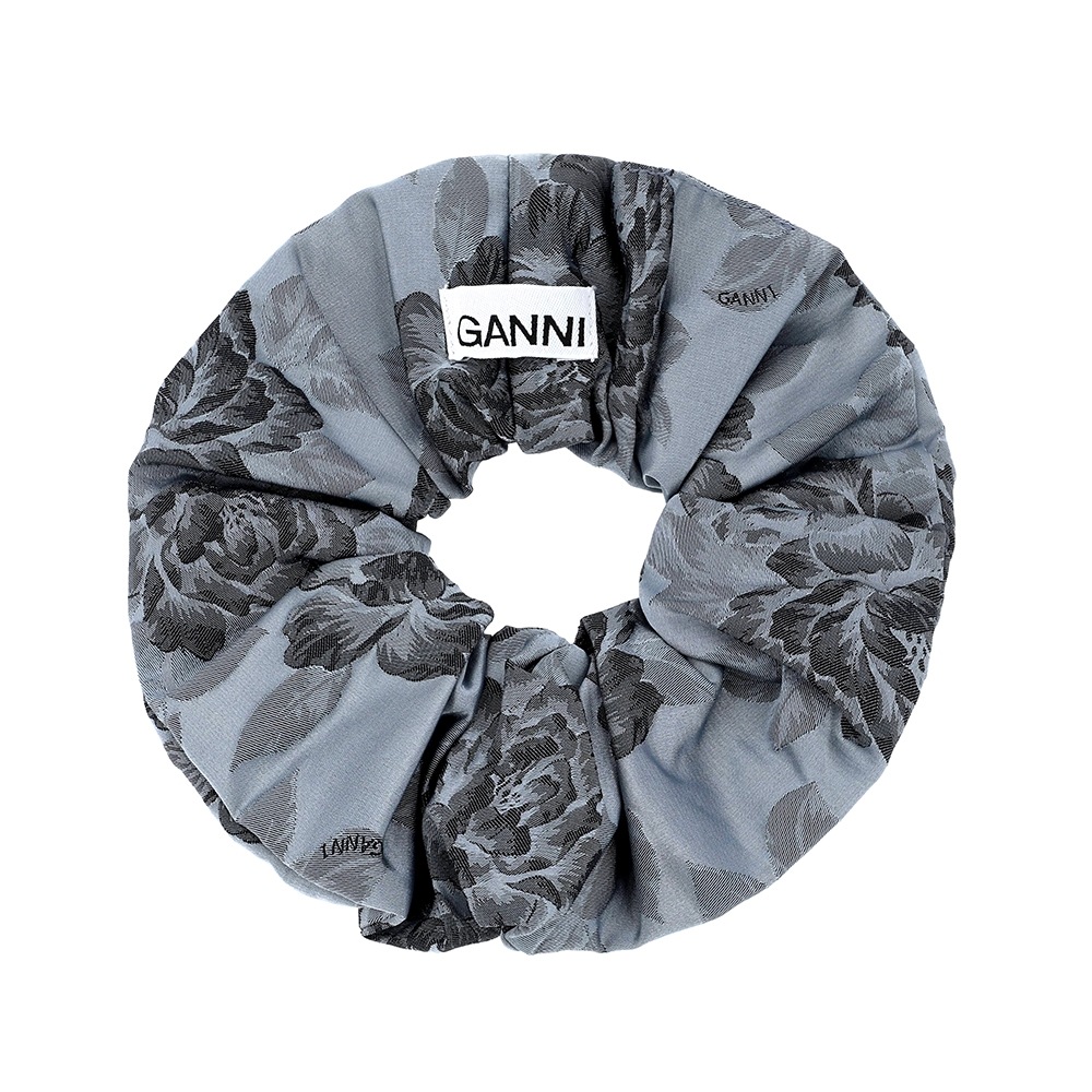 GANNI A6431 628 ボタニカルジャカードスクランチヘッドバンド