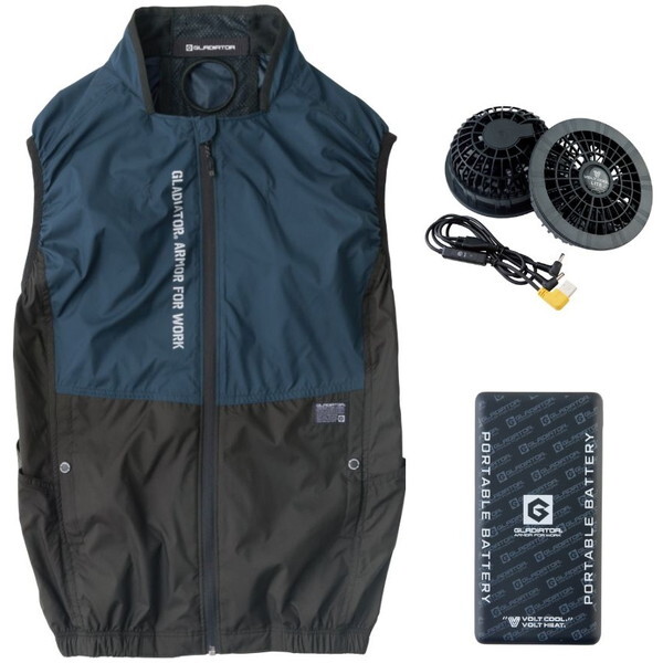 コーコス G244029 ネイビー 3XL ボルトクール LITE+ ファン付きウェア ベスト セット