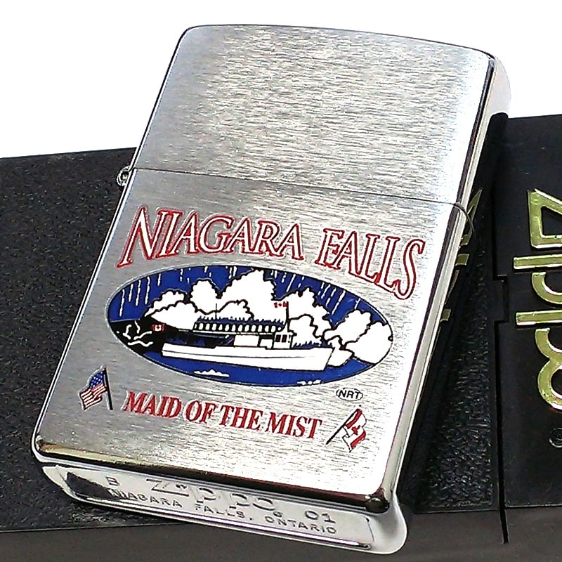 ZIPPO ライター カナダ製 2001年製 ナイアガラの滝 オンタリオ製 廃盤 レアジッポ おしゃれ 珍しい 未使用品 ビンテージ 絶版 ヴィンテージ シルバー かっこいい メンズ プレゼント