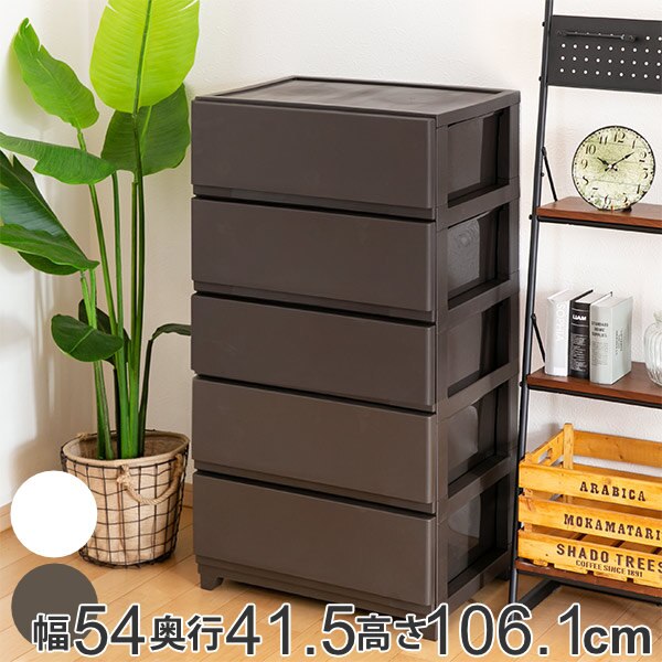 チェスト 幅54奥行41.5高さ106.1cm 5段 ワイド （ 送料無料 プラスチック スリムチェ