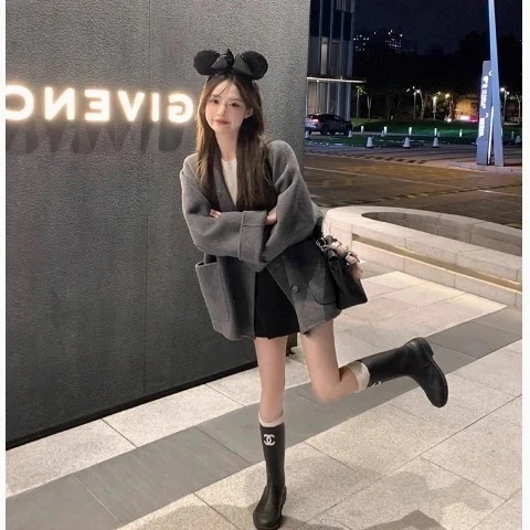 本日の商品高度なコート感覚 アウター 上着 アウター コート ジャケット ジャケット コート レディース ルーズ コートのカジュアル韓国版