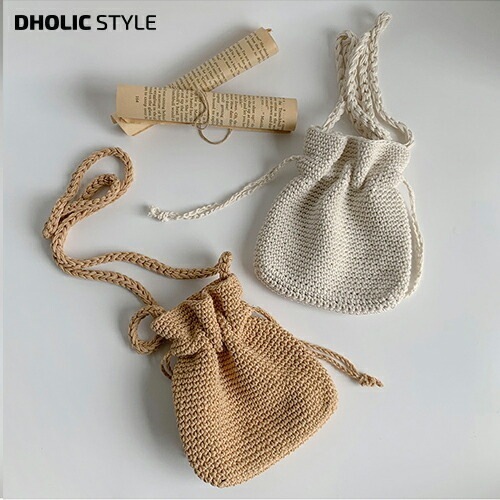 ニット巾着ミニバッグ・p680178