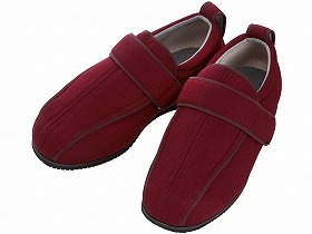 徳武産業 あゆみシューズ 介護靴 外出用 ケアフルIII 7E ワイン 両足LLサイズ 7030