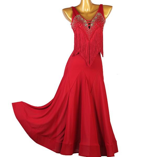 最終在庫社交ダンスドレス スタンダード ドレス 競技用ドレス 練習用 社交ダンス衣装 ワンピース フリンジ ステージ衣装 レッスン着 ルンバ サンバ ワルツ ノースリーブ 発表会用 社交ダンス演出服