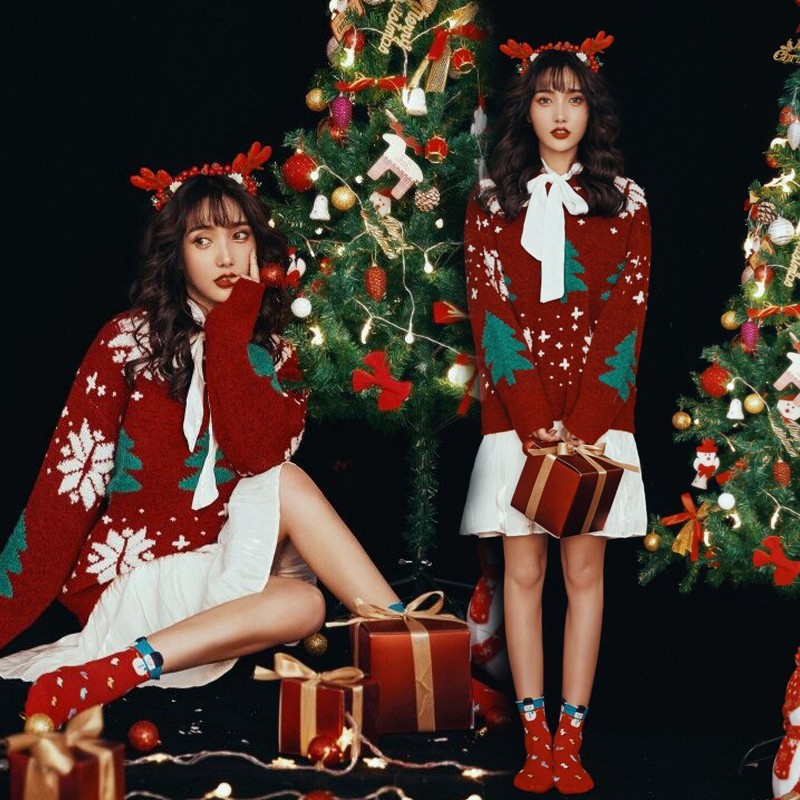 秋と冬のセーター新年とクリスマスのテーマ写真服ファッション女の子小さな新鮮なアート写真写真撮影服 7,350円