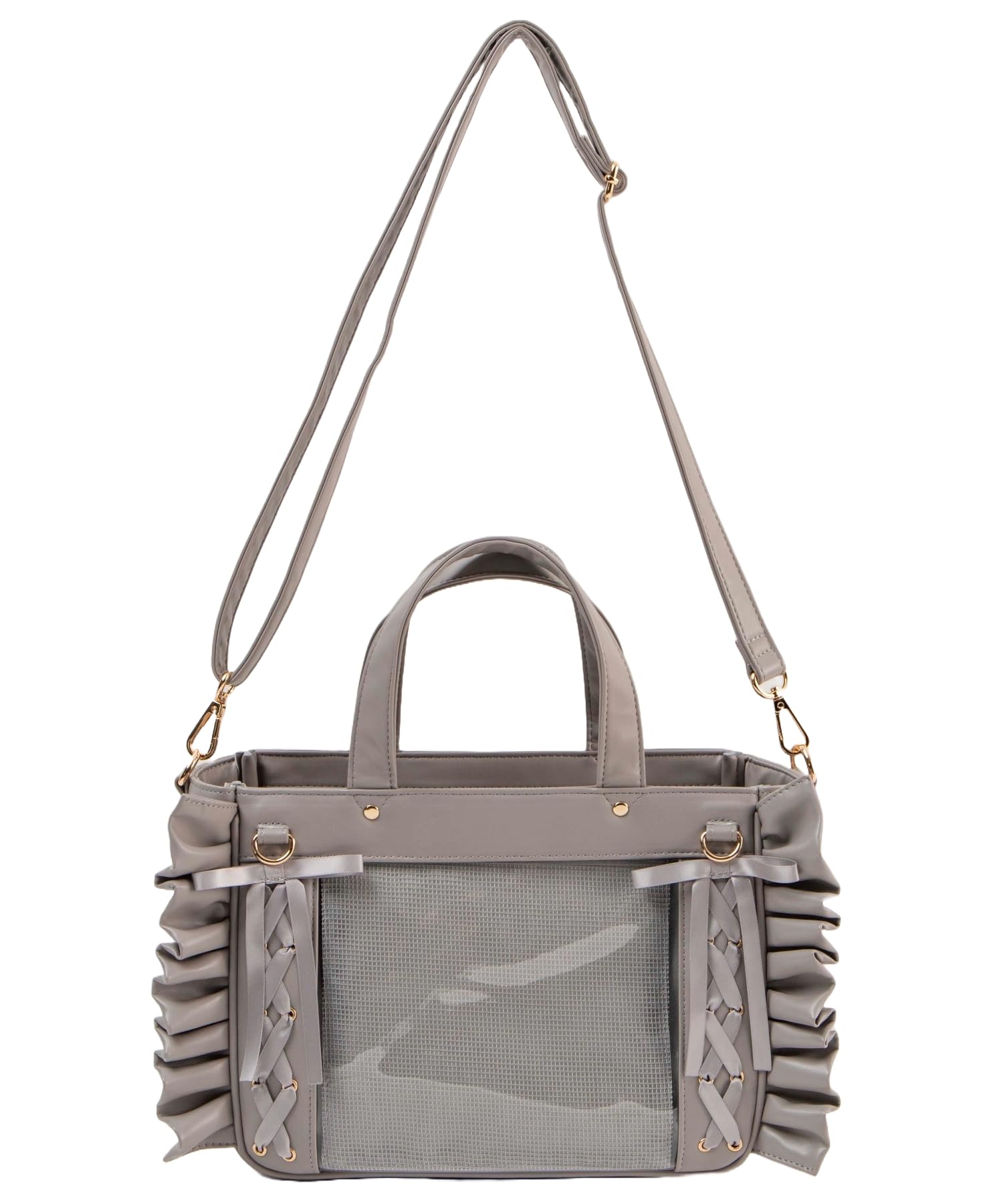 [ウィゴー] きらめき レースアップ フリル 痛ショルダー 痛バッグ 痛バ バッグ ショルダーバッグ デコバッグ 鞄 クリアバッグ 推し活 推し活グッズ 推し活バッグ ライブ イベント プレゼント ギ