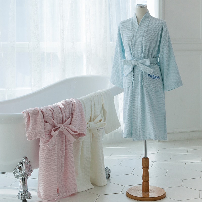 ワッフル ホテル バスガウン 30番手 タオル材質 埃のない最高級綿 男女共用 4,980円