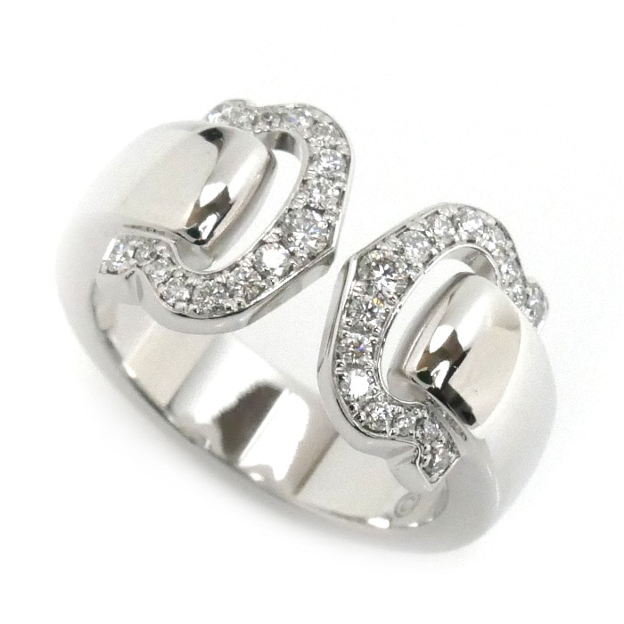 CARTIER カルティエ K18WG ホワイトゴールド 2Cブークルセ ダイヤ リング・指輪 ダイヤモンド 6.5号 46 8.8g レディース 中古 美品