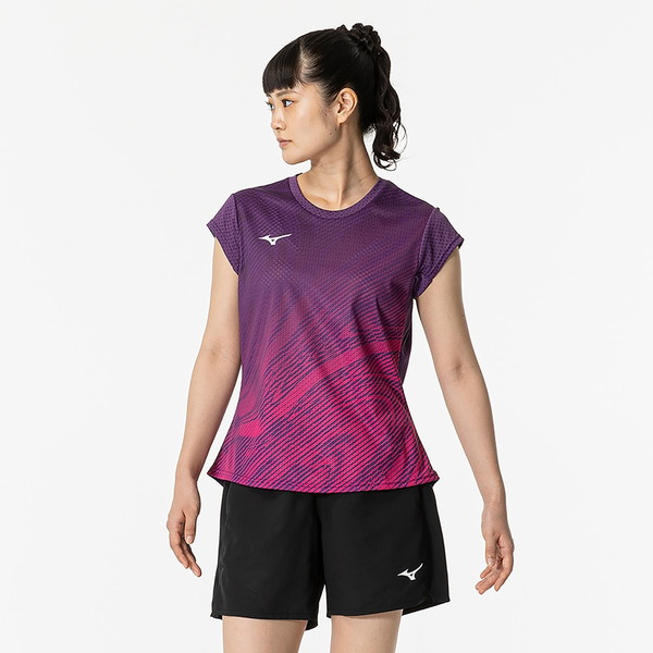 MIZUNO ミズノ 汗処理／通気 ドライエアロフローキープライトゲームシャツ ラケットスポーツ ウィメンズ ゲームウエア 62JAB20067