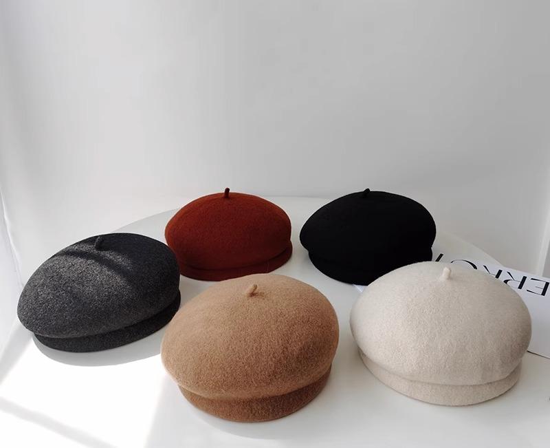 秋冬 コーデ レディース ファッション オシャレ アイテム カワイイ シンプル 大人カワイイ ウール ベレー帽 エレガント 画家帽子 レトロ カボチャ 帽子 5,800円