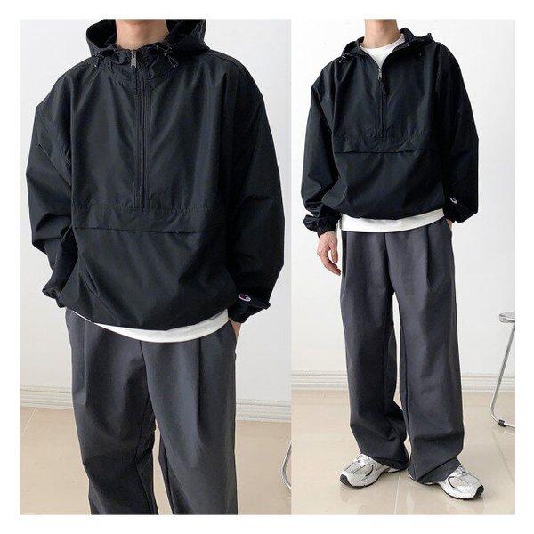 ウーブンウィンドブレーカー アノラック 男女共用 防風ジャケット