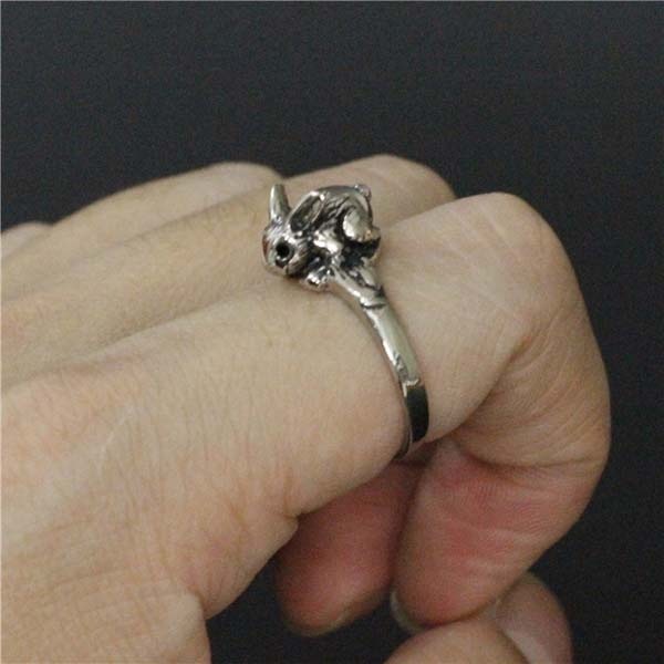 3Dラビットリング（RMT092）指輪 細い スリム シンプル 兔 ウサギ バニー アニマル 動物 サージカルステンレス316L アクセサリー 男性 女性 プレゼント r0581xxxxxxxx