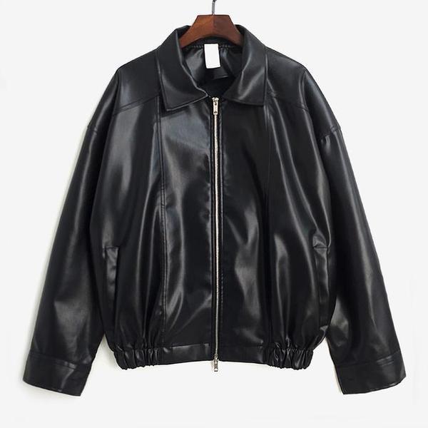 男性カジュアルベーシックブルゾンレザージャケット