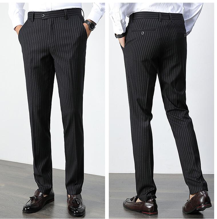 大きいサイズ ロングパンツ メンズ スリム ストライプ柄 スラックスパンツ ビジネスパンツ ウォッシャブル 裾上げ済み 春秋 洗える パンツ ストレッチ 細身 美脚 紳士服 カジュアル 4,538円