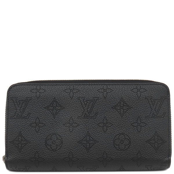 ルイヴィトン LOUIS VUITTON 長財布 ジッピー ウォレット モノグラムマヒナ ノワール シルバー金具 黒 ラウンドファスナー M61867 RFID 【箱】【中古】