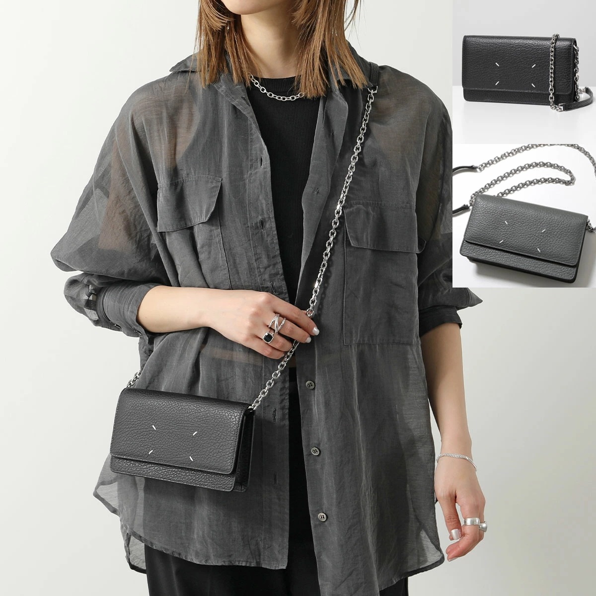 MAISON MARGIELA マルジェラ チェーンウォレット SA3UI0008 P4455 レディース ショルダーバッグ 長財布 鞄 カラー7色 SA3UI0008P4455T8013