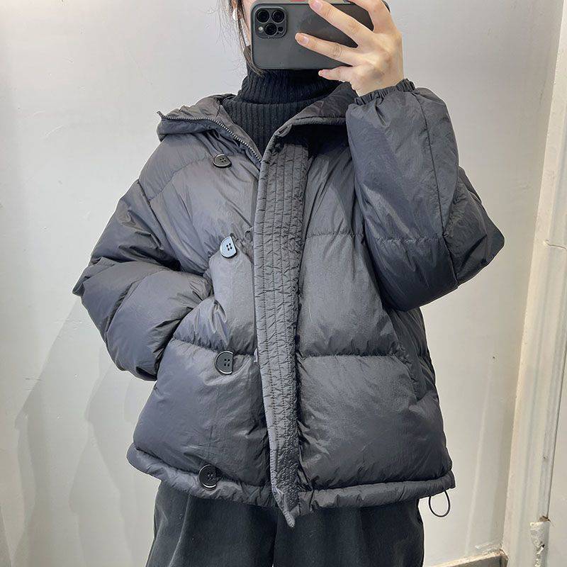 新入庫 ダウンジャケット レディース 冬服 フード付き ジップアップ 無地 秋冬 ダウンコート ゆったり 暖かい 保温 防寒 羽織り アウター 軽量