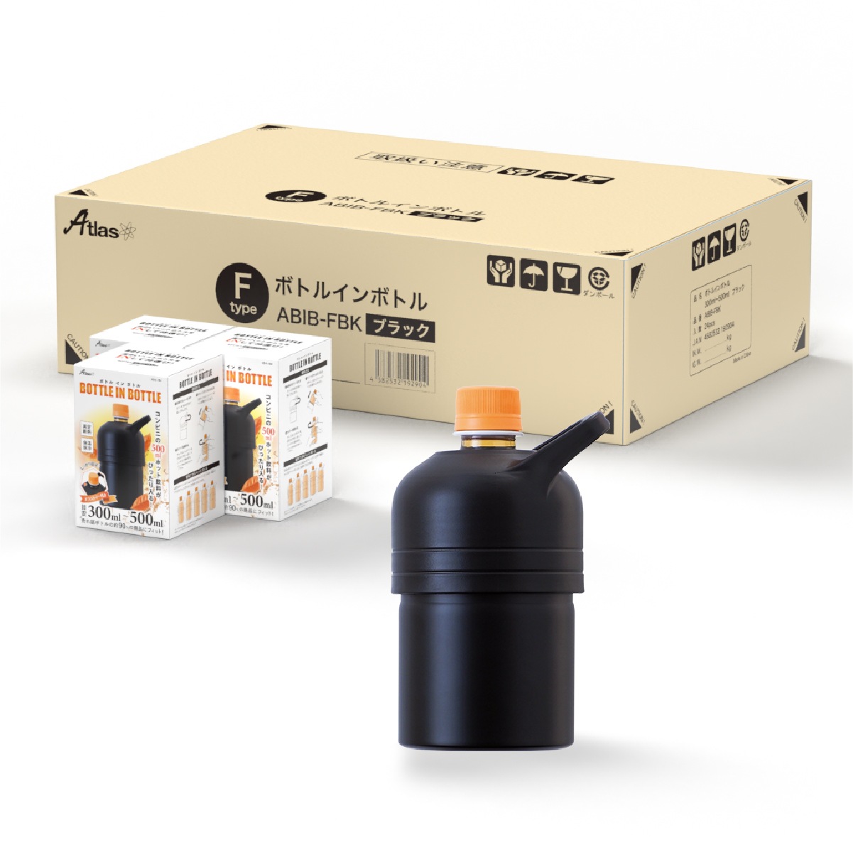 24個セット ペットボトルホルダー ボトルインボトル 300ml 500ml 保冷 真空断熱 ステンレス ホット用 ミニサイズ ハンドル付き ブラック ABIB-FBK24P 19,350円