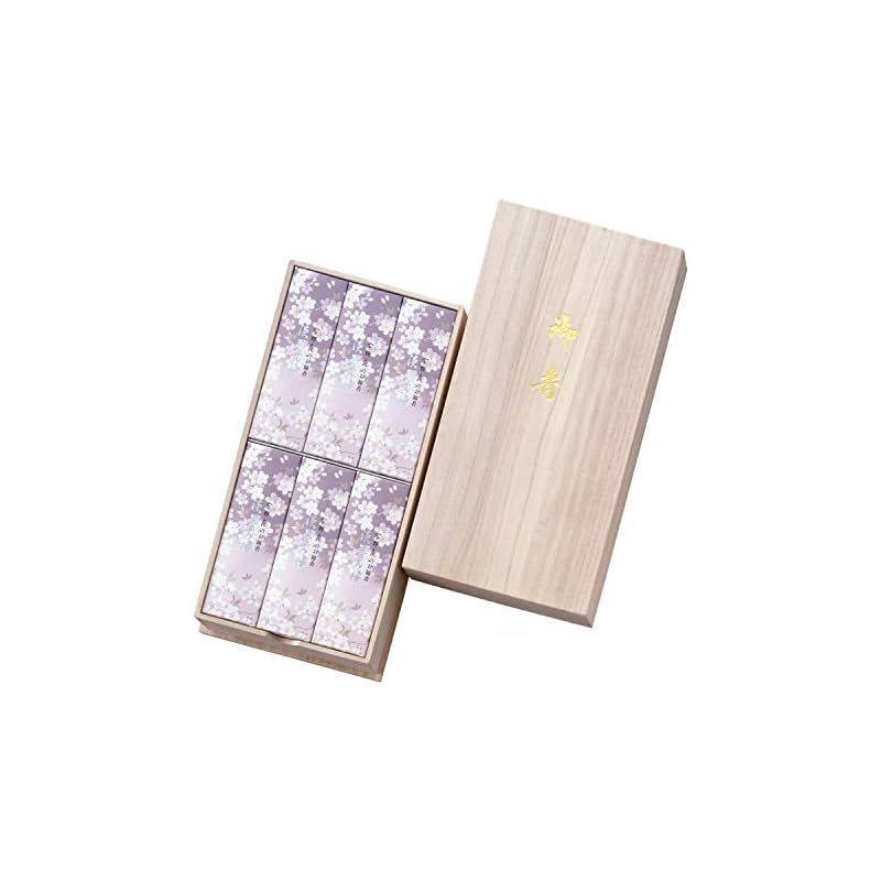 日本香堂 宇野千代のお線香 淡墨の桜 桐箱入 60g6(贈答用 包装品)