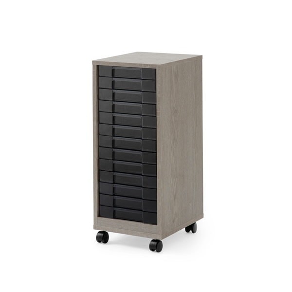 MFE-7130 アッシュグレー／クリアブラック 木製フロアケース メーカー直送