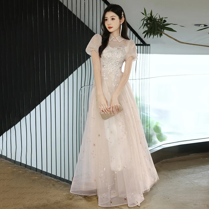 演奏会用ドレス パーティードレス イブニングドレス 発表会 同窓会 声楽 ピアノ ロングドレス Aライン 低身長 可愛い 個性的 中学生 高校生 半袖 大きいサイズ 体型カバー ステージドレス