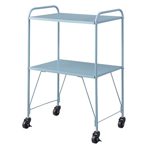 サイドワゴン/サイドチェスト [ブルー] 幅53cm スチール キャスター付き 組立式