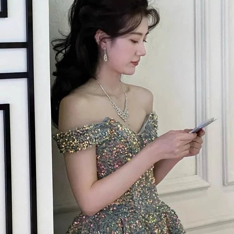 スーパードレス大人ギフト女性2025卒業アート試験重業界のエンゲージメントワンショルダー